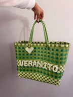 Bolsa Roselia Verde con letras